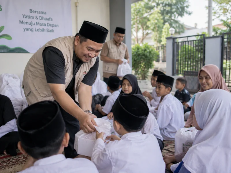Kegiatan sosial Mutayam Foundation bersama anak yatim dan dhuafa di Cibitung, Bekasi