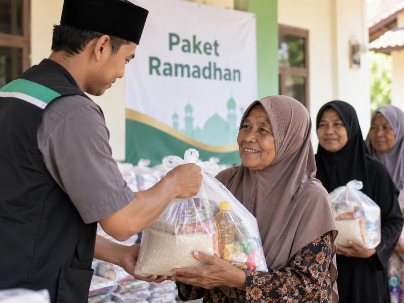 Pembagian paket sembako Ramadhan Mutayam Foundation untuk yatim dan dhuafa