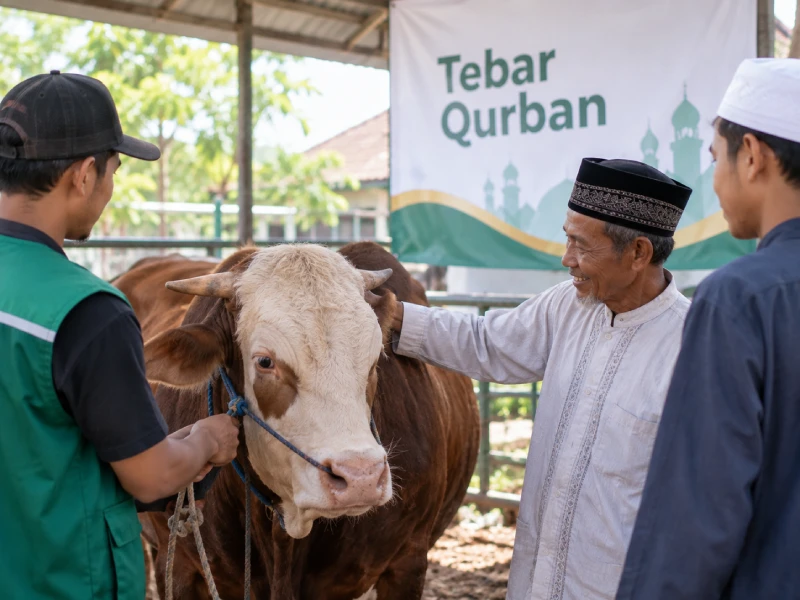 Penyaluran hewan qurban sapi dan kambing Tebar Qurban Mutayam Foundation